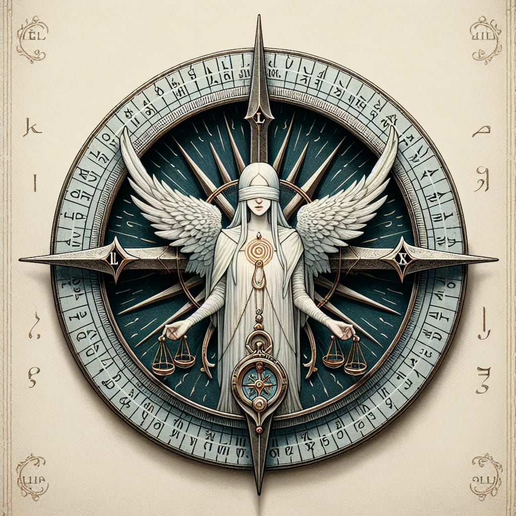 KOPASLEX Logo: Silver Compass with Ethereal Figure