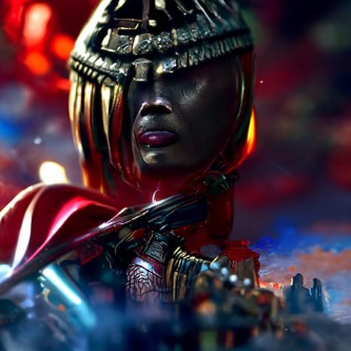 Okoye: Wakandan Warrior in Red and Gold