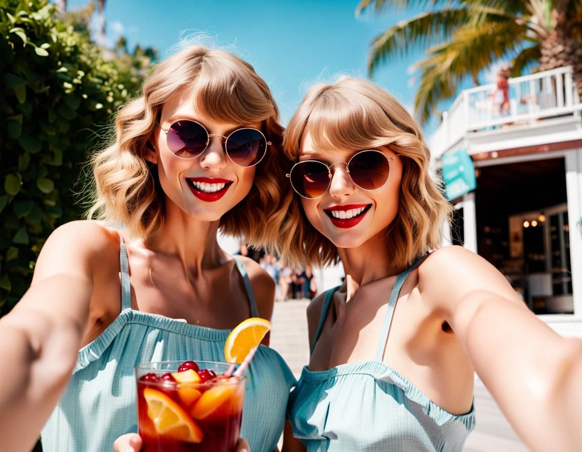 Taylor Swift Twins Take a Tropical Selfie