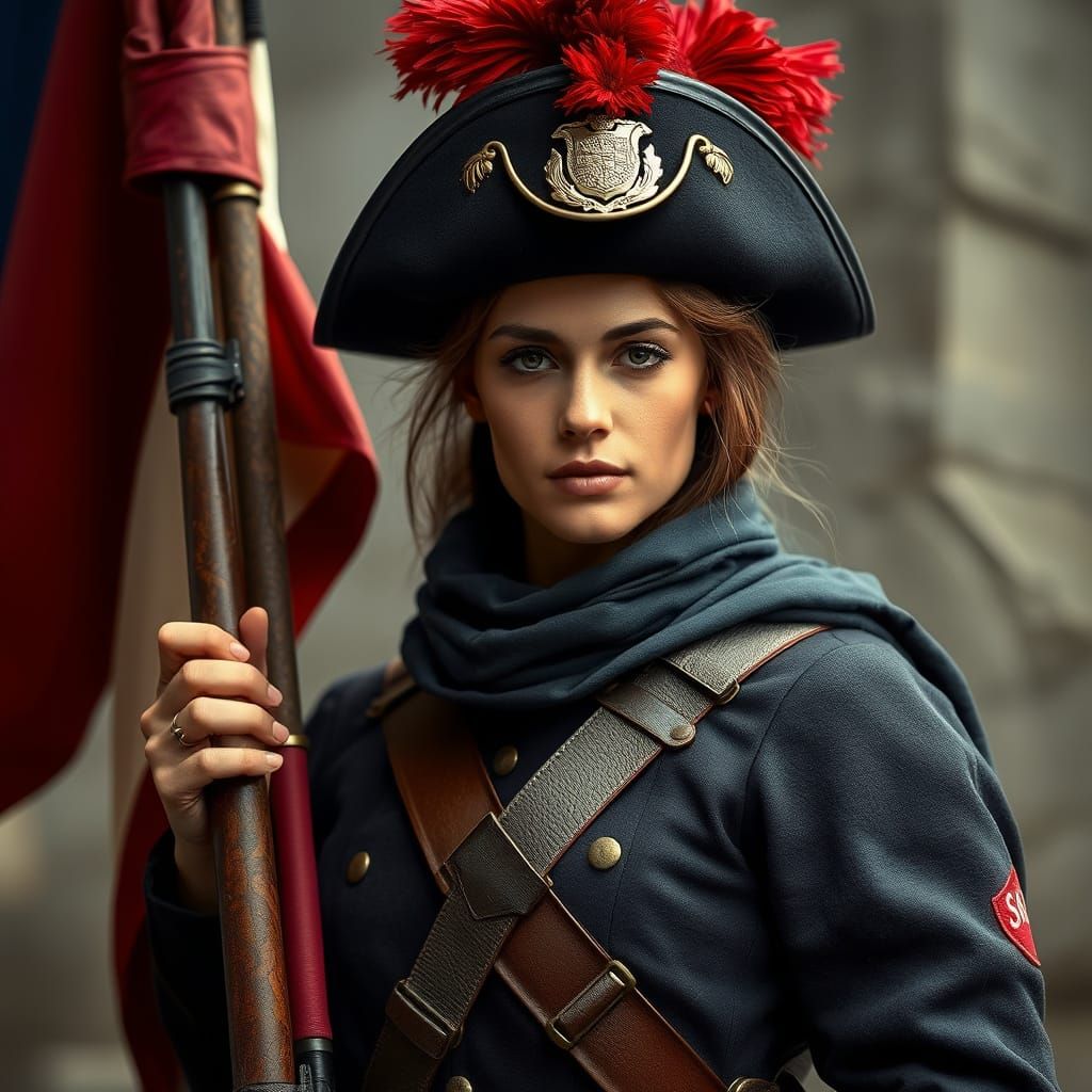 French Female Napoleonic Soldier in Uniform