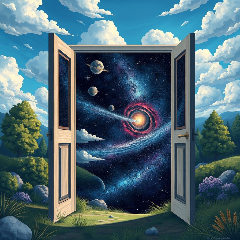 Doorway to a Celestial Expanse in Digital Art Style