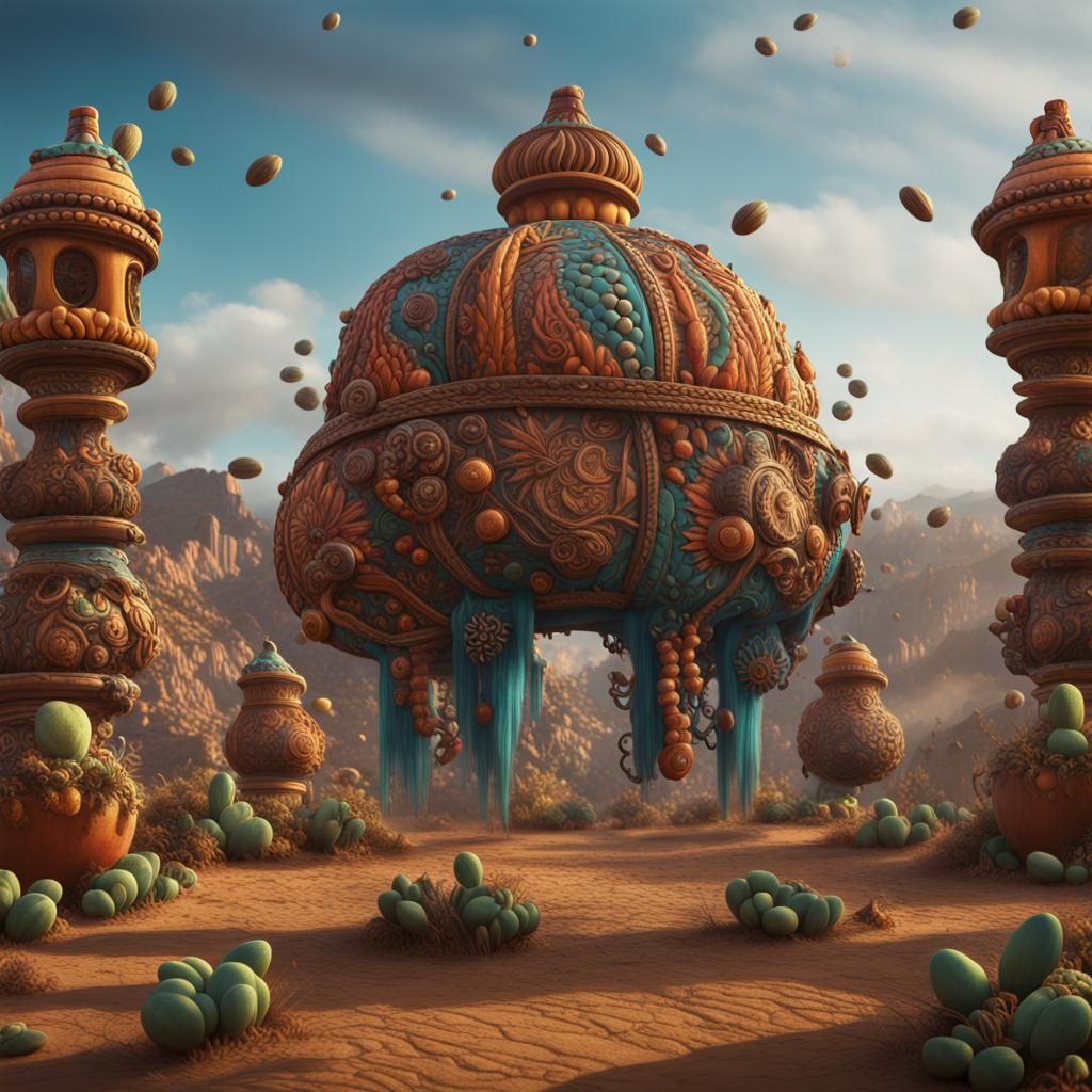 Fantastical Mexican Jumping Beans in Detailed Digital Painti...