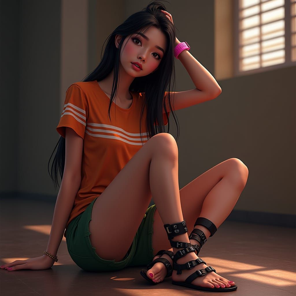 Ethereal Filipina Beauty in Dark Fantasy Attire