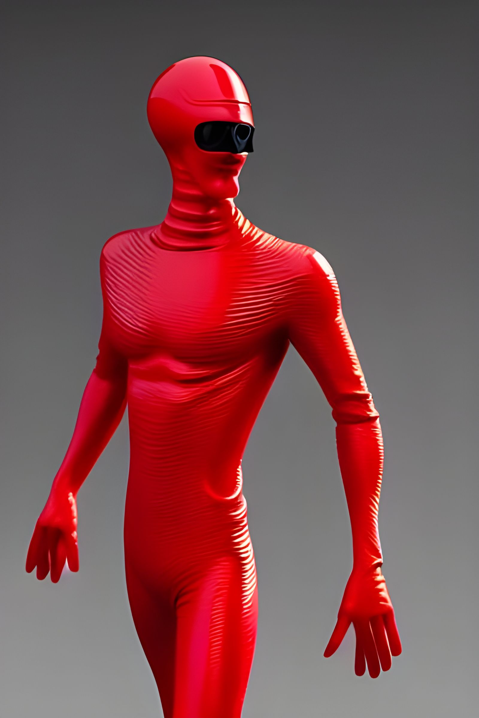 Photorealistic Plastic Man with Biomechanical Implants