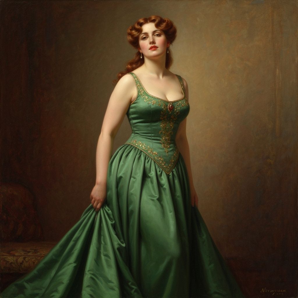 Confident Curvy Woman in Academic Fine Art Style