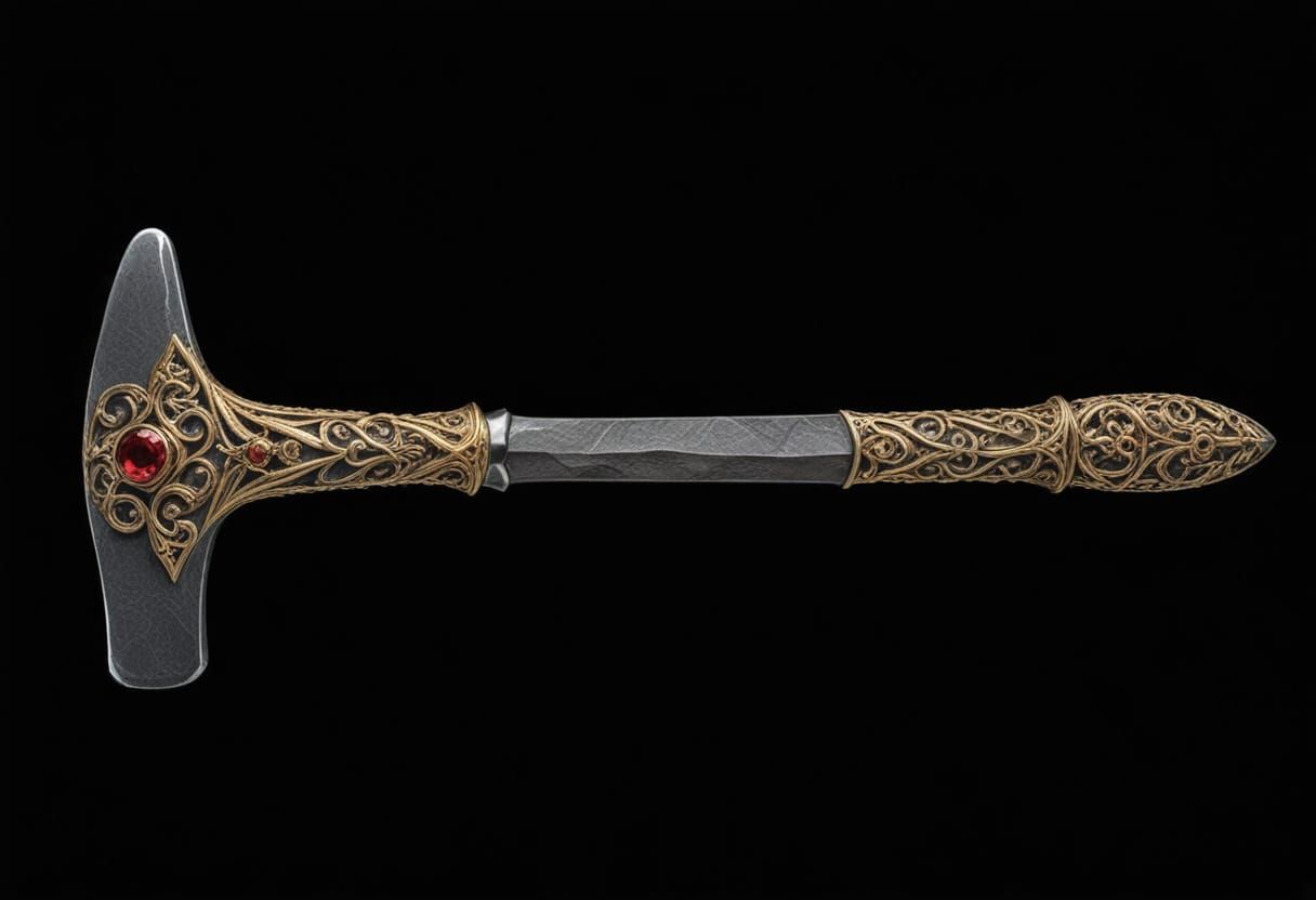 Elven Smith's Jeweler Hammer with Filigree, 8K Render