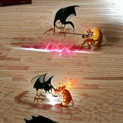 Intense Demon Battle Scene