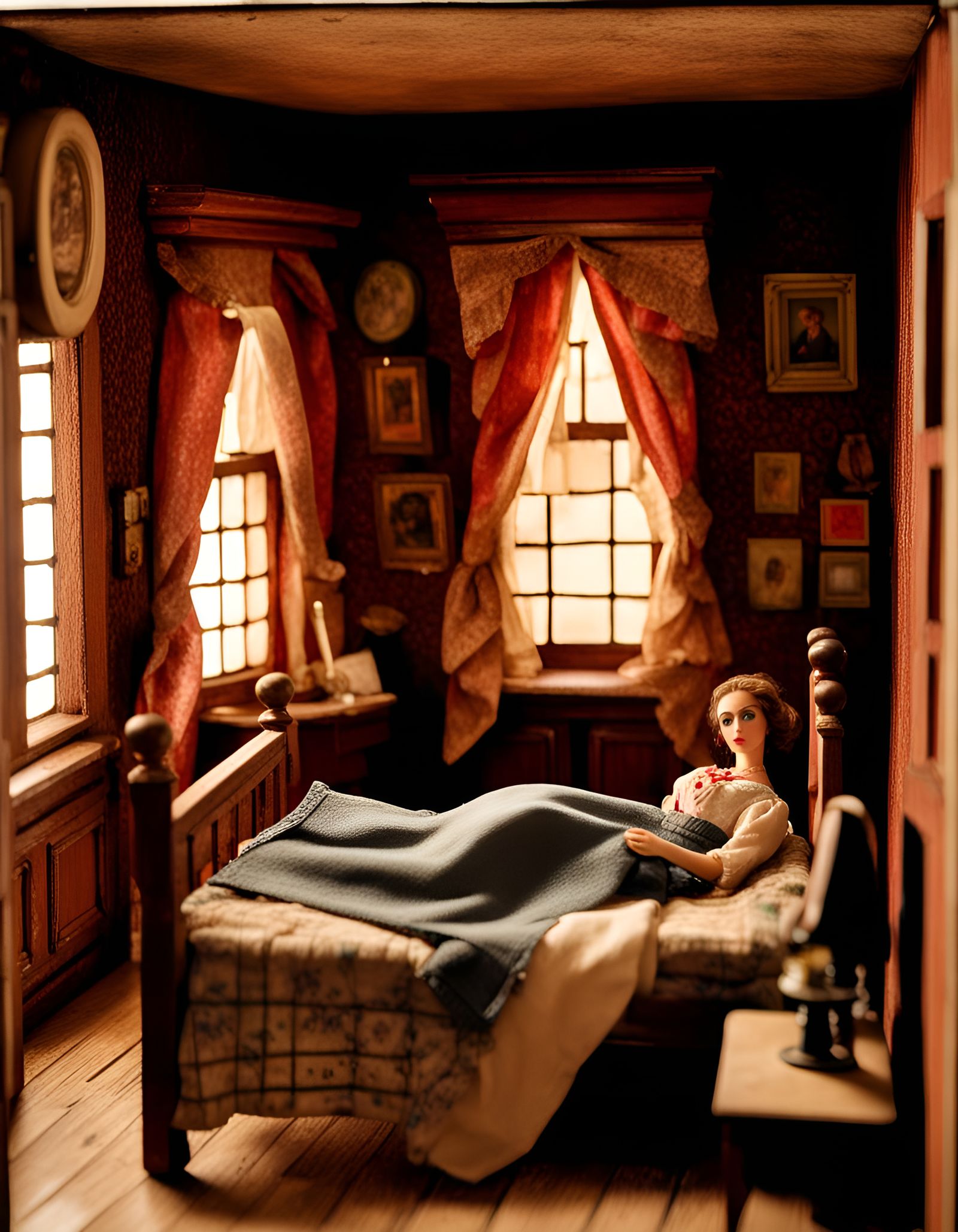 Dollhouse Bordello with Human Eye Intrusion