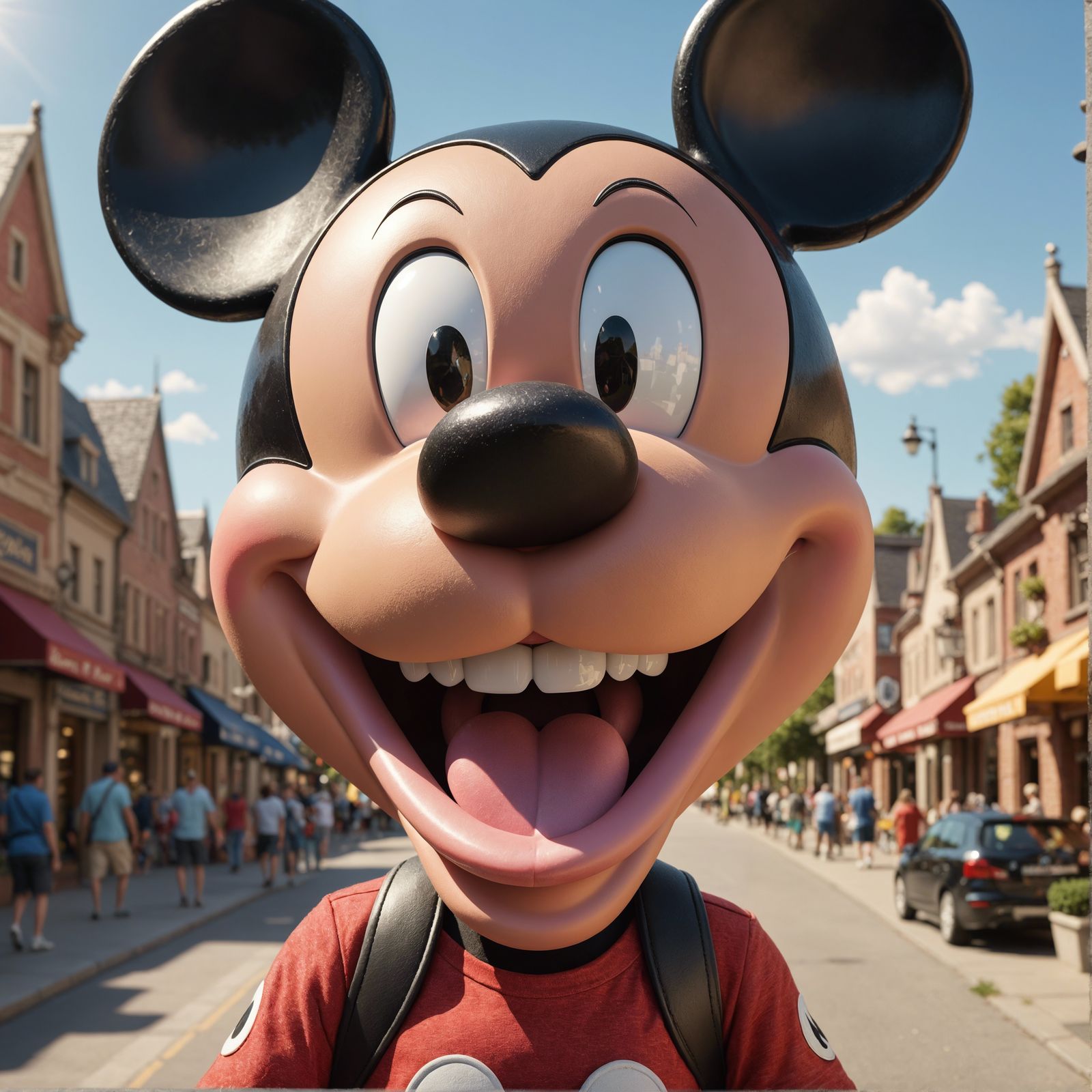 Cartoon Mouse Sticking Out Tongue in CGI Style