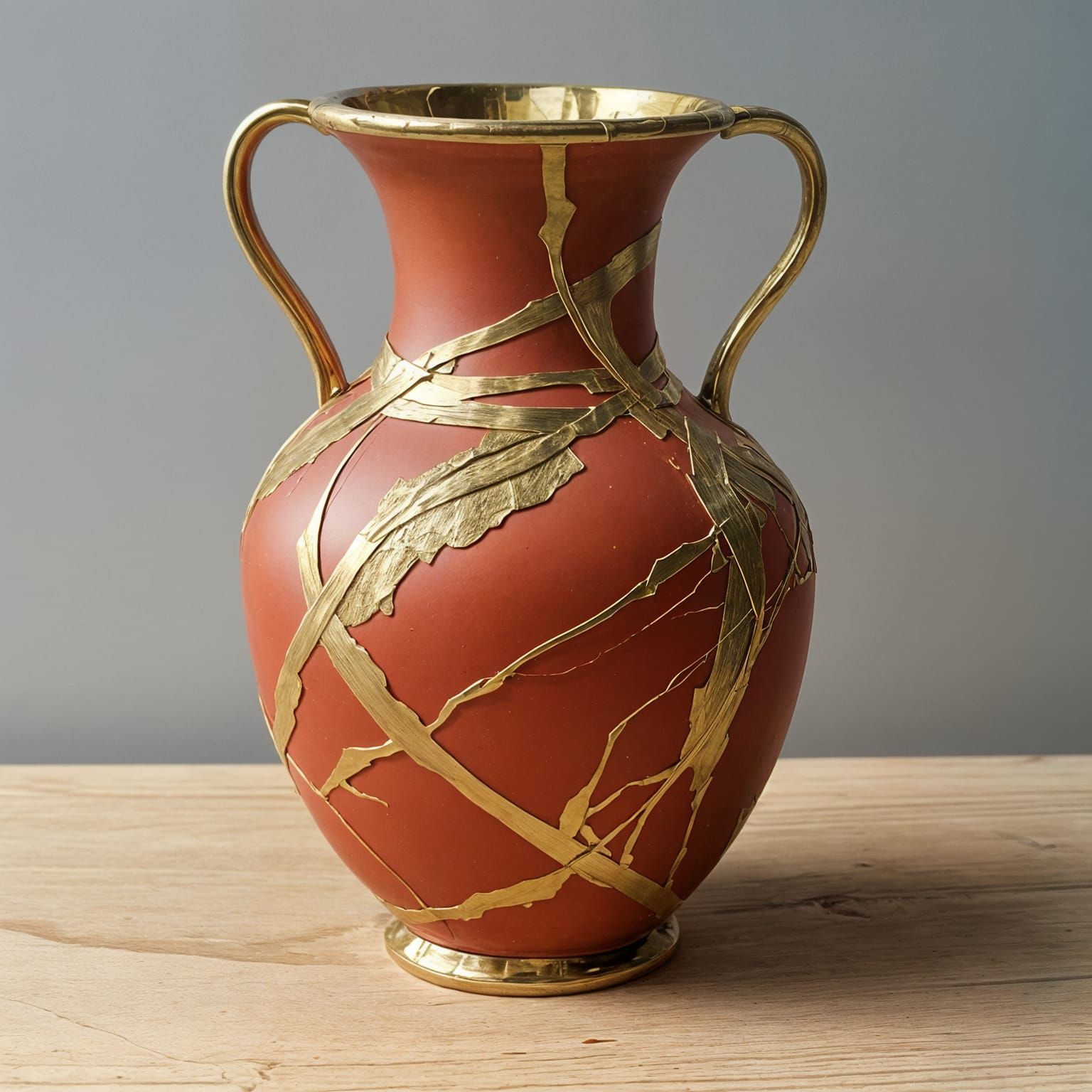 Golden Kintsugi Artistry Meets Ancient Greek Elegance