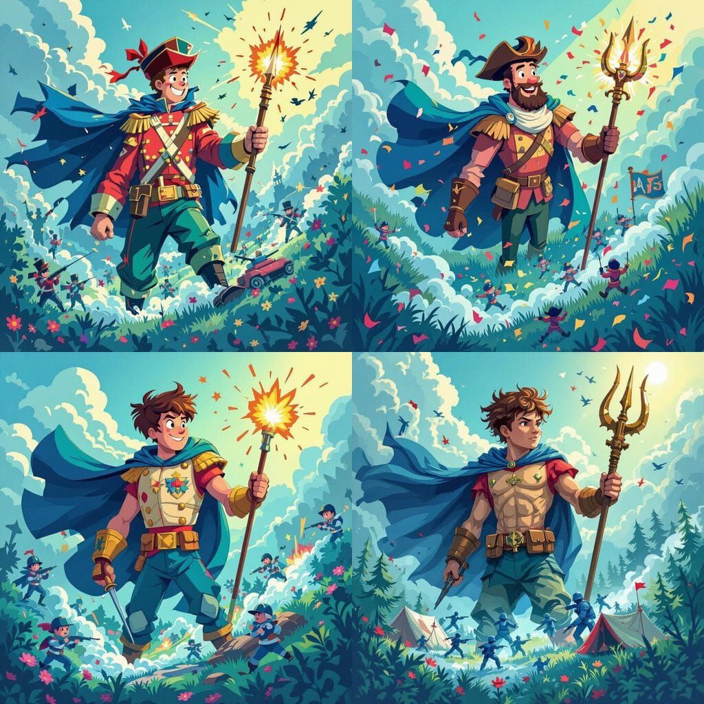 Aerial View Battlefield Scene for Kids