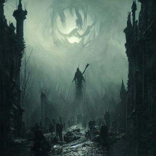 The Witcher in Dark Gothic Horror Style