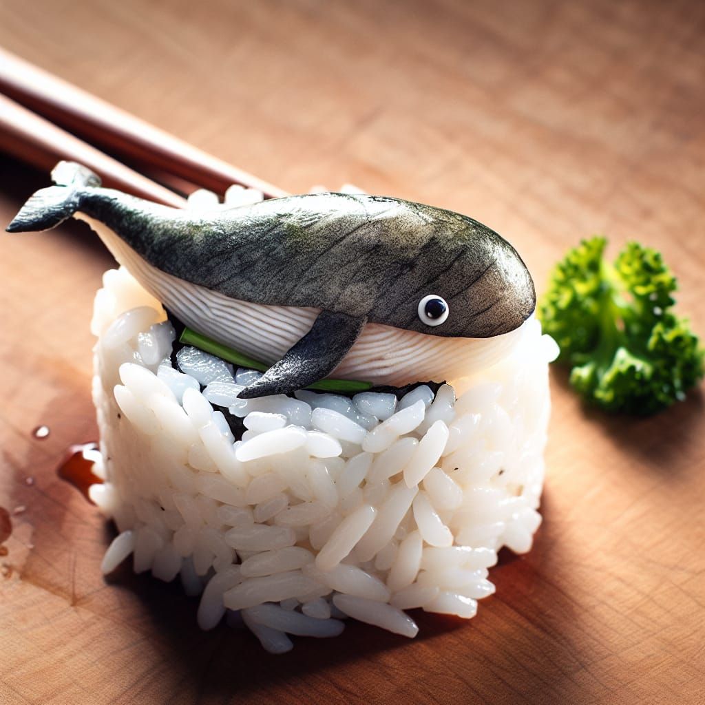 Sushi Art: Whale Topped Sushi Creation
