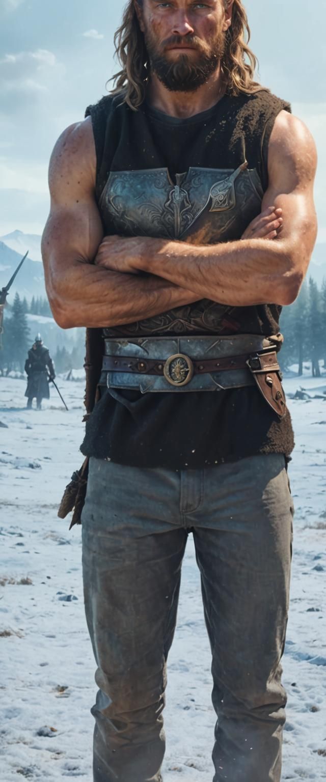 Viking Warrior in Forest Concept Art