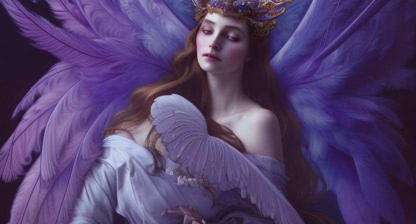 Medieval Queen Portrait in Art Nouveau Style