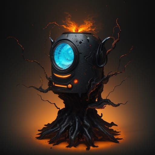 Glowing Toaster Monster Reveals Infernal Core