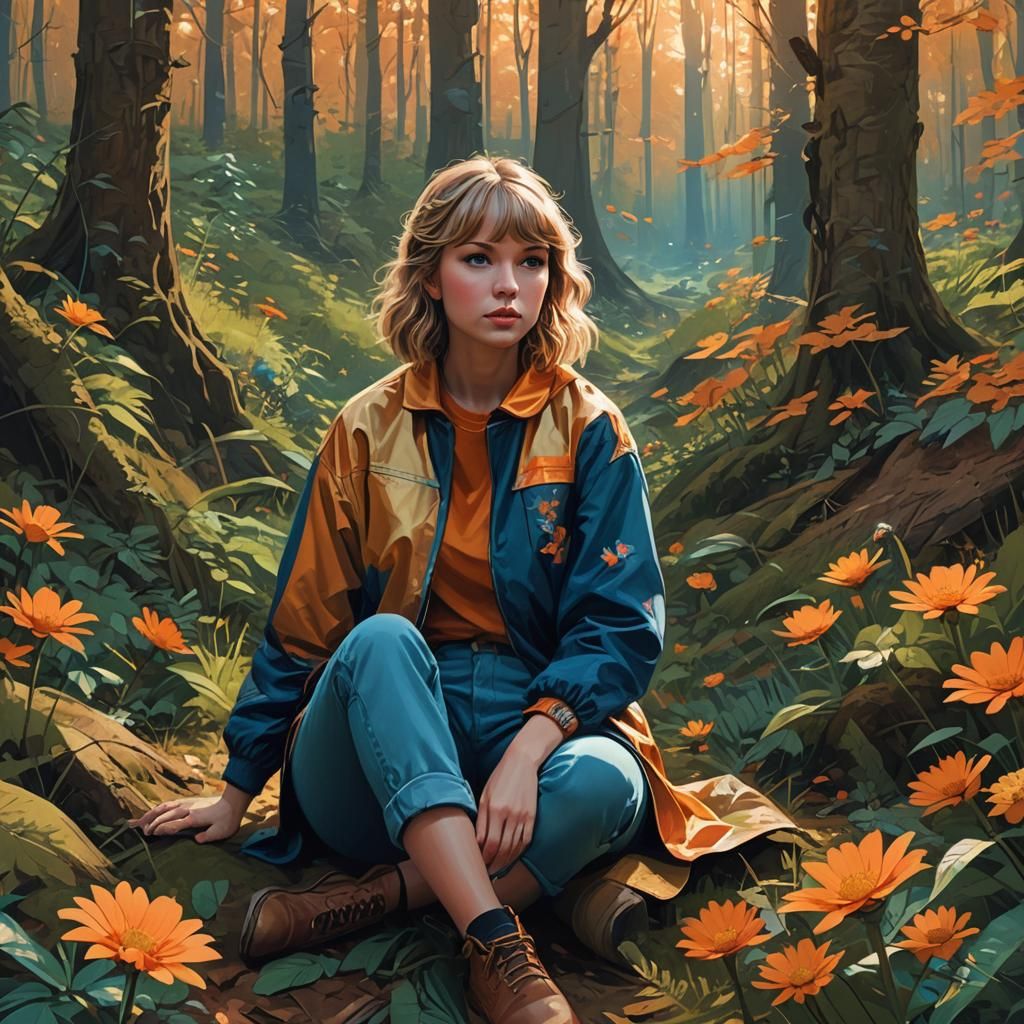 Fantasy Forest Portrait in Expressive Brushstrokes