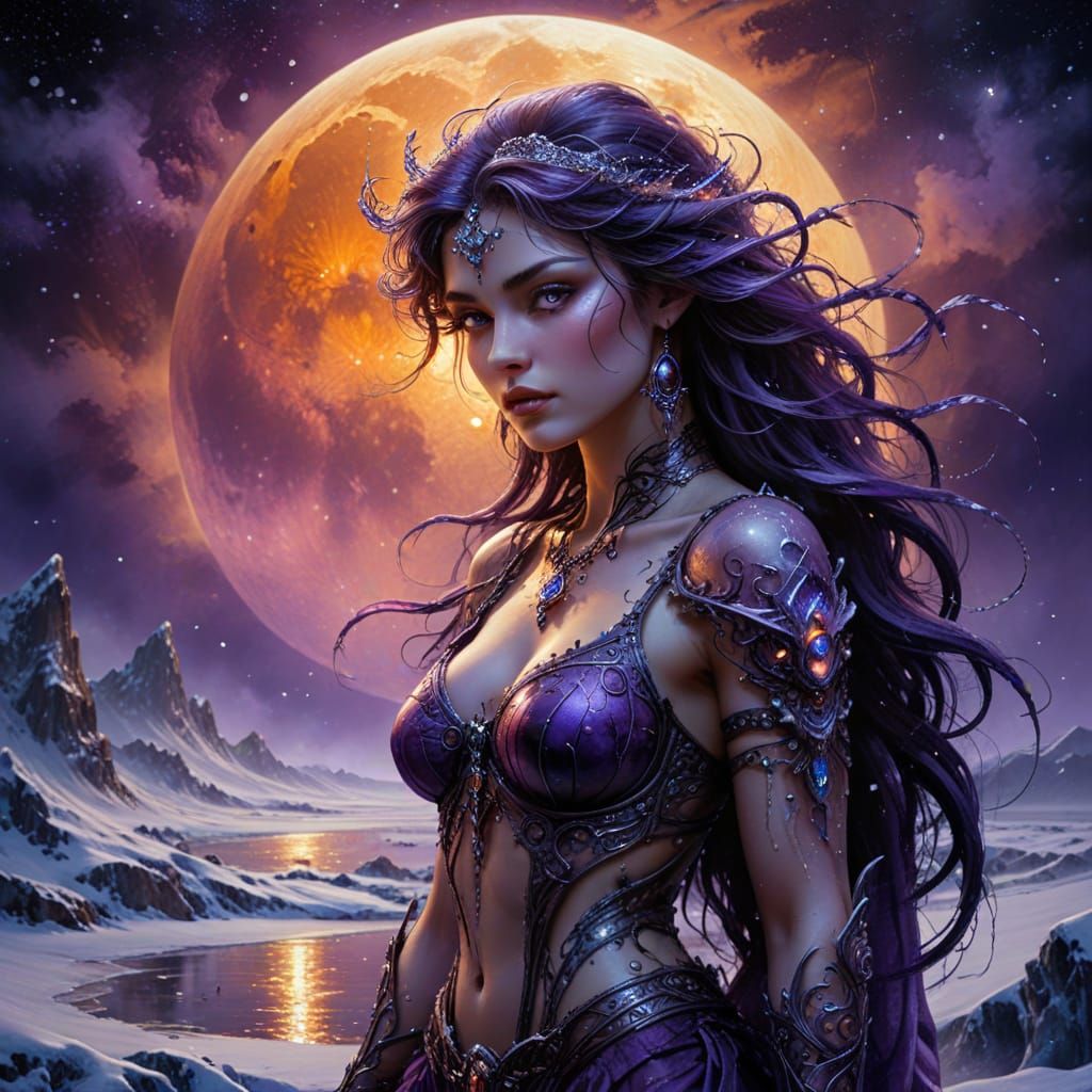 Ethereal Night Scene in Deep Cold Colors