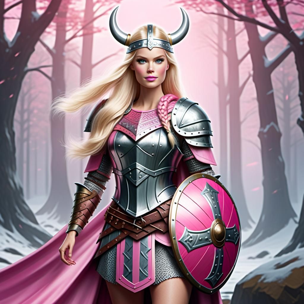 Viking Barbie Shield Maiden: Digital Concept Art