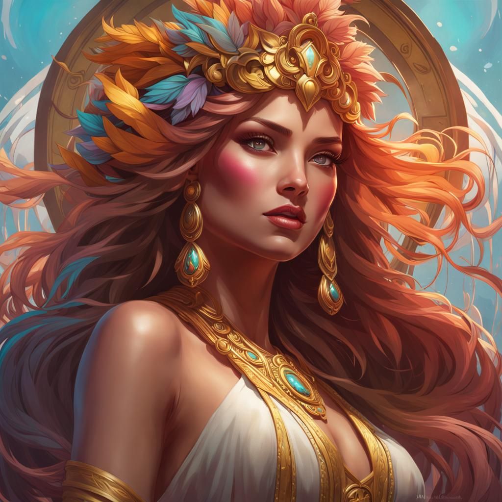 Mythological Medusa Portrait in Hyperdetailed Style
