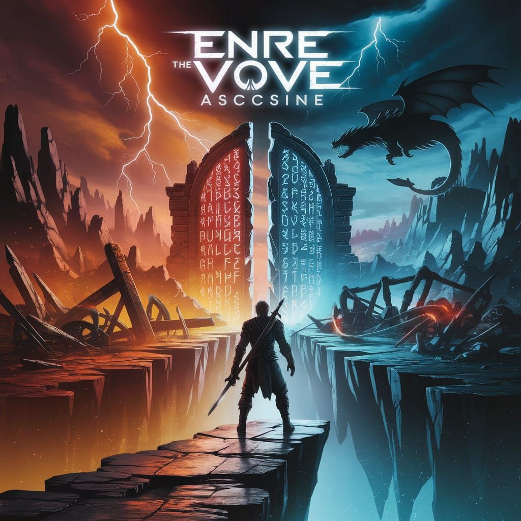 Epic Warrior at Ancient Doorway in Fantasy Art