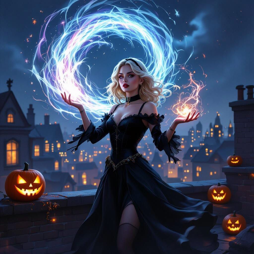 Modern Gothic Sabrina Spellman Conjures Magic on Halloween R...
