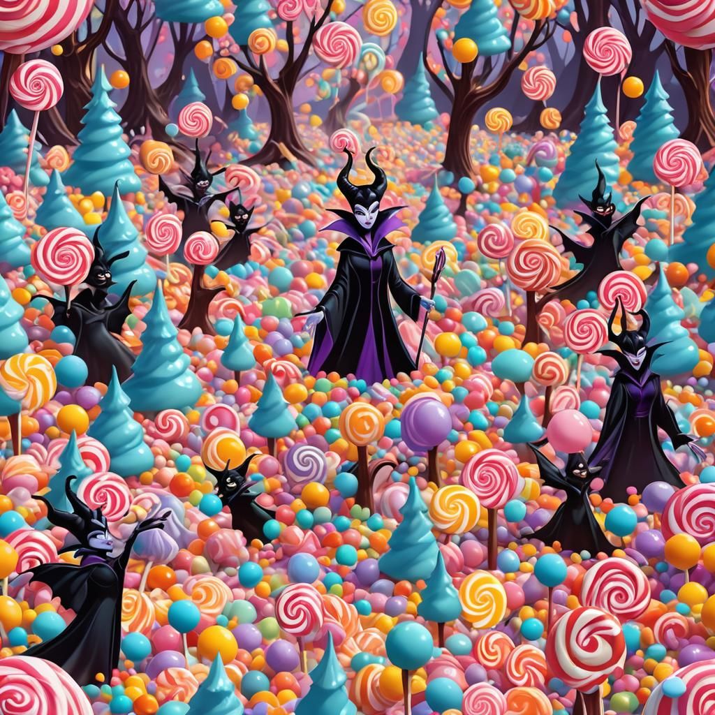 Maleficent in Candyland: Candy Art Style Digital Illustratio...
