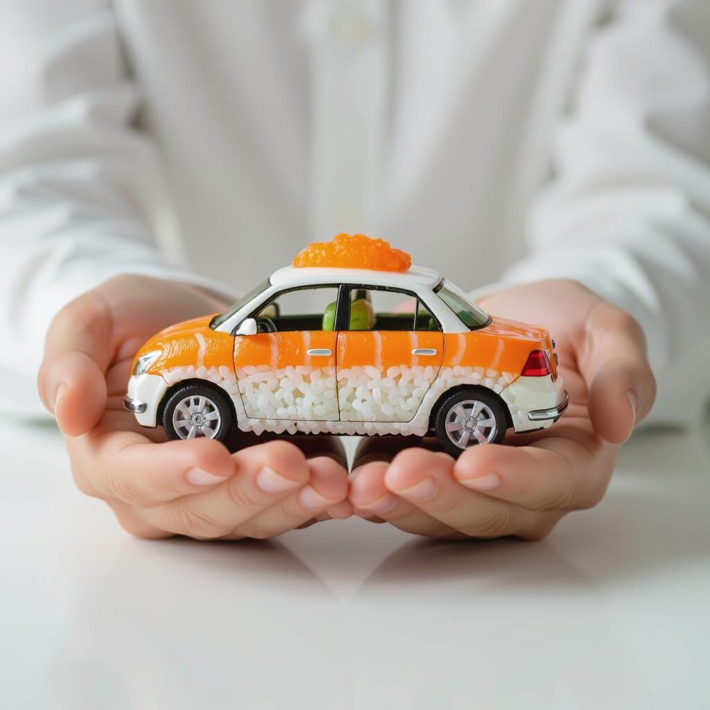 Creative Sushi Car Food Art With Realistic Lighting