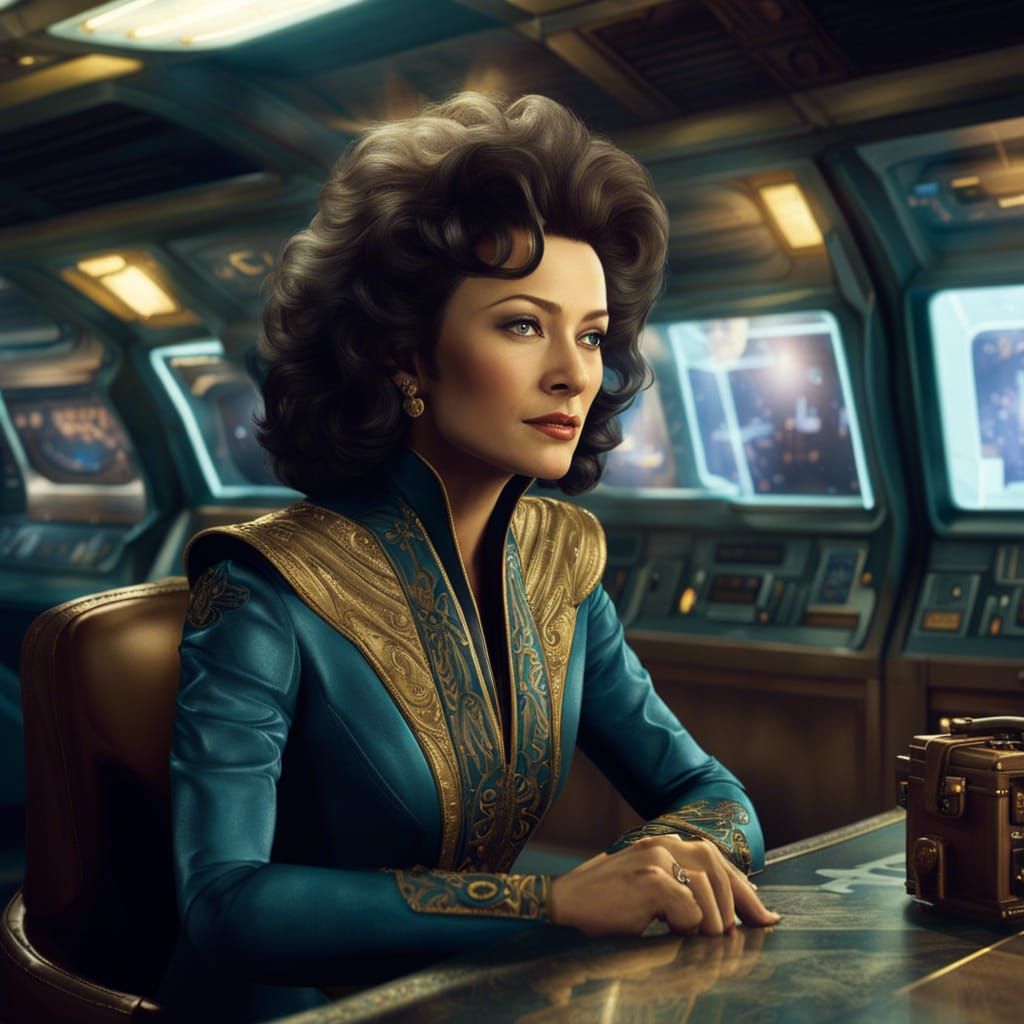 Majel Barrett as Lwaxana Troi from Star Trek TNG