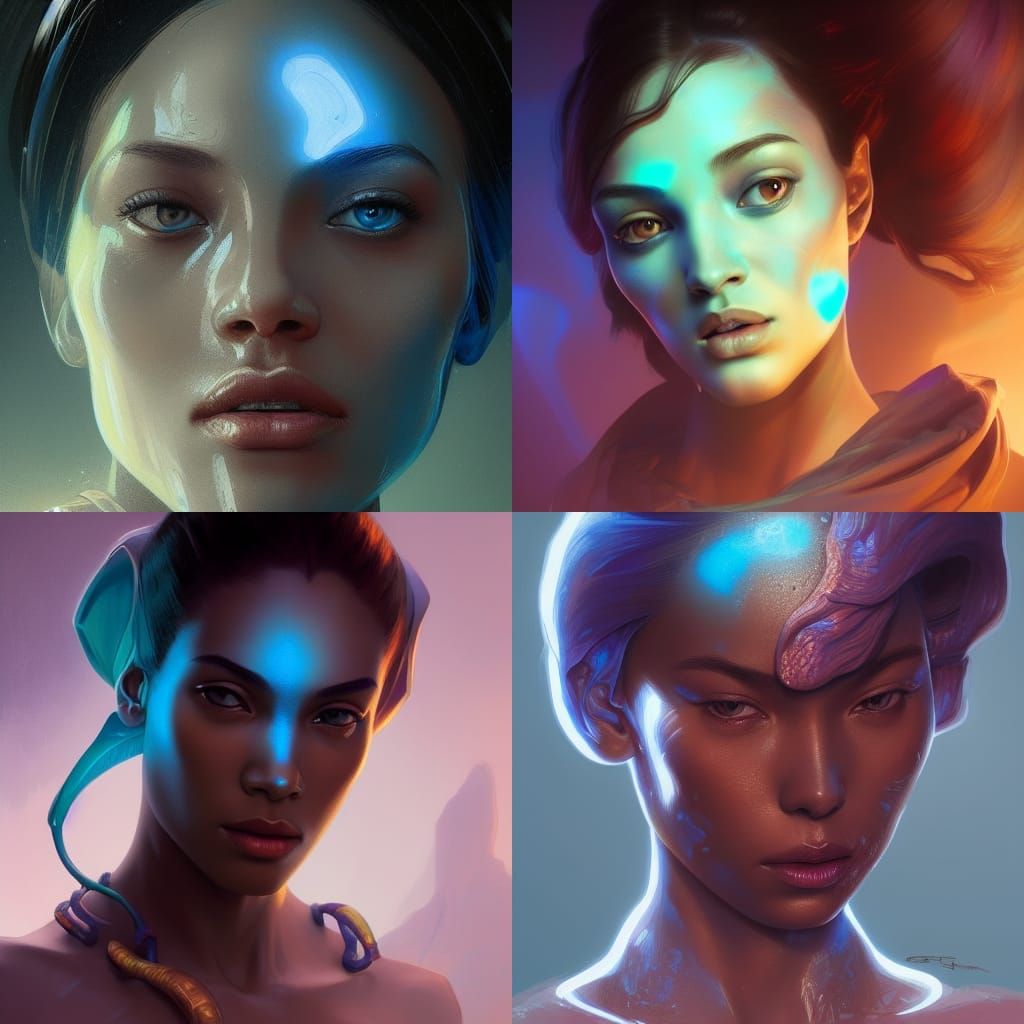 Detailed Asari Portrait in Art Nouveau Style