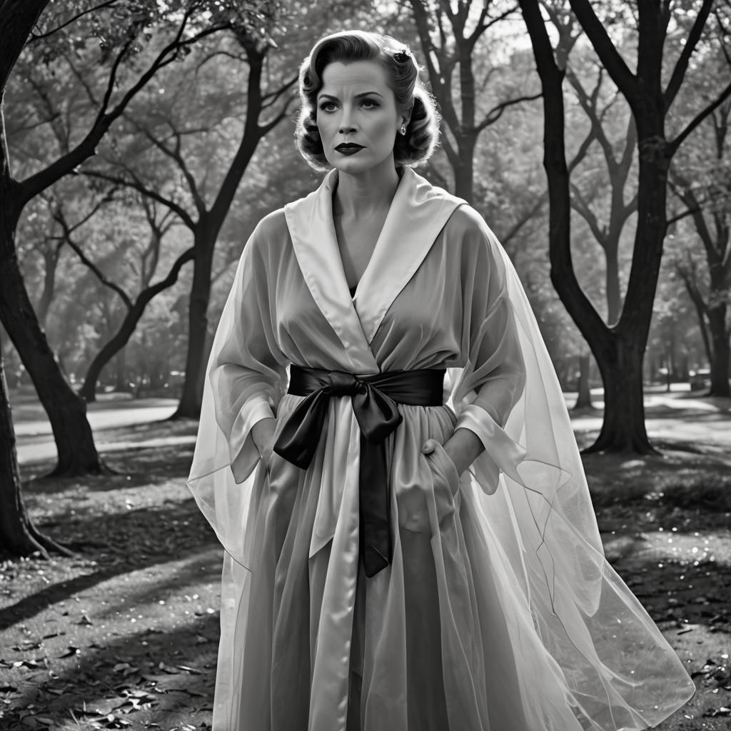 Noir Portrait of a Voluptuous Woman in Tulle