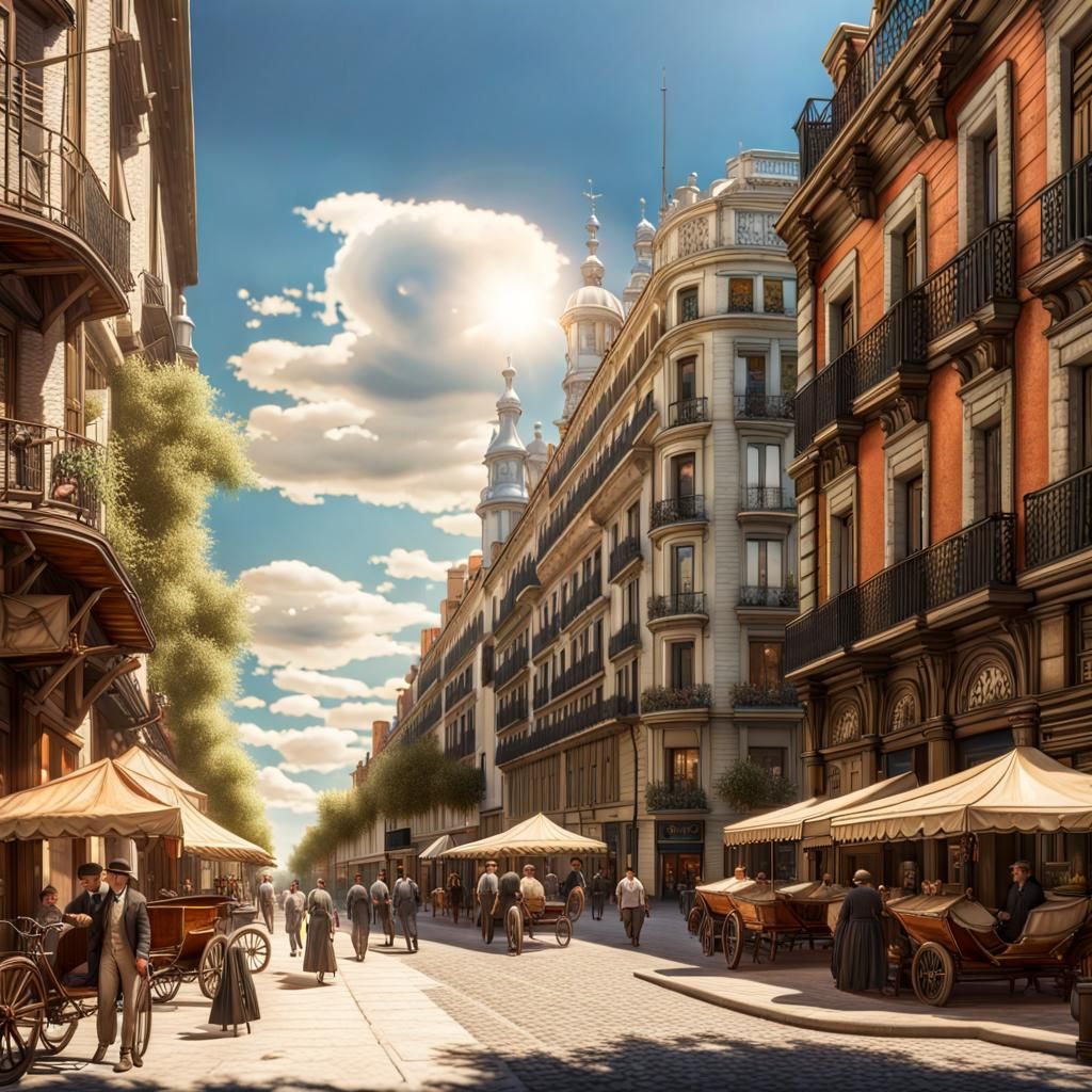 Gran Vía in Madrid, summer of 1900