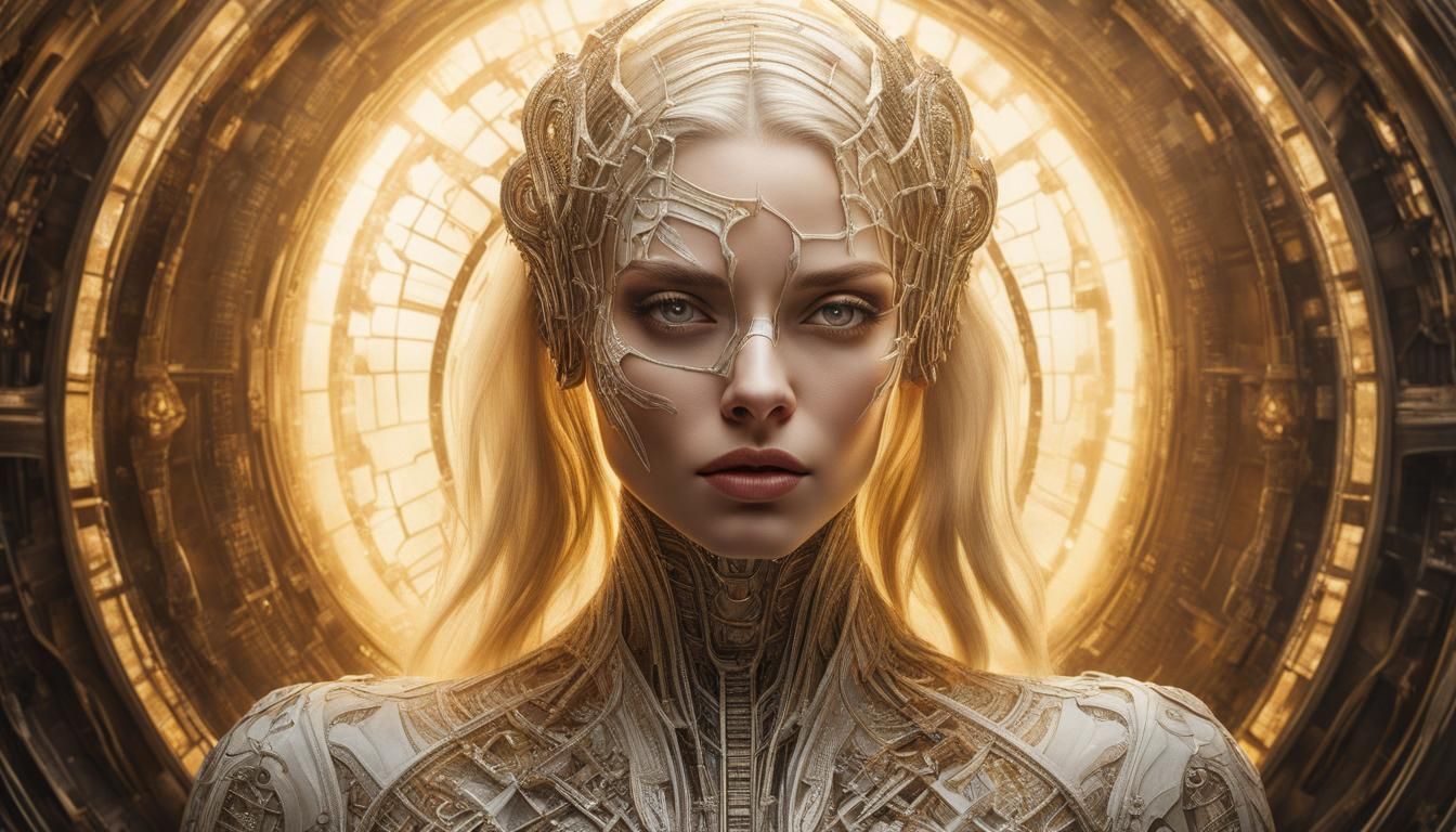 Stunning Portrait of Antlered Woman in Hyperrealism