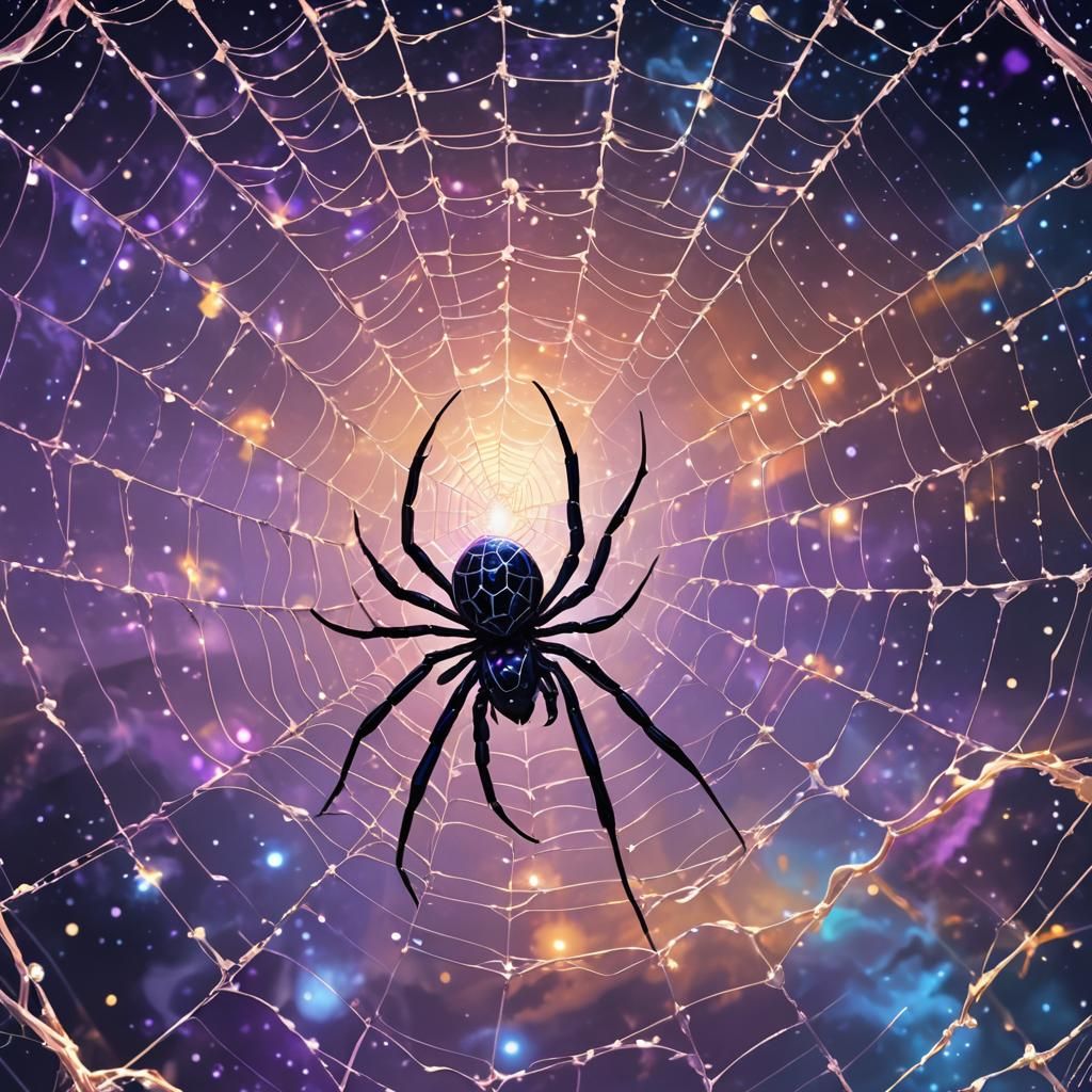 Celestial Web Spider in Epic Fantasy Digital Art