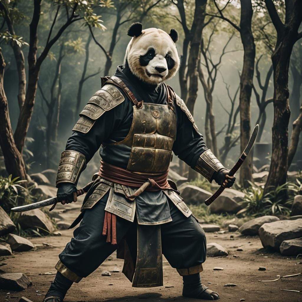 Cinematic Panda Warrior Kung Fu Master