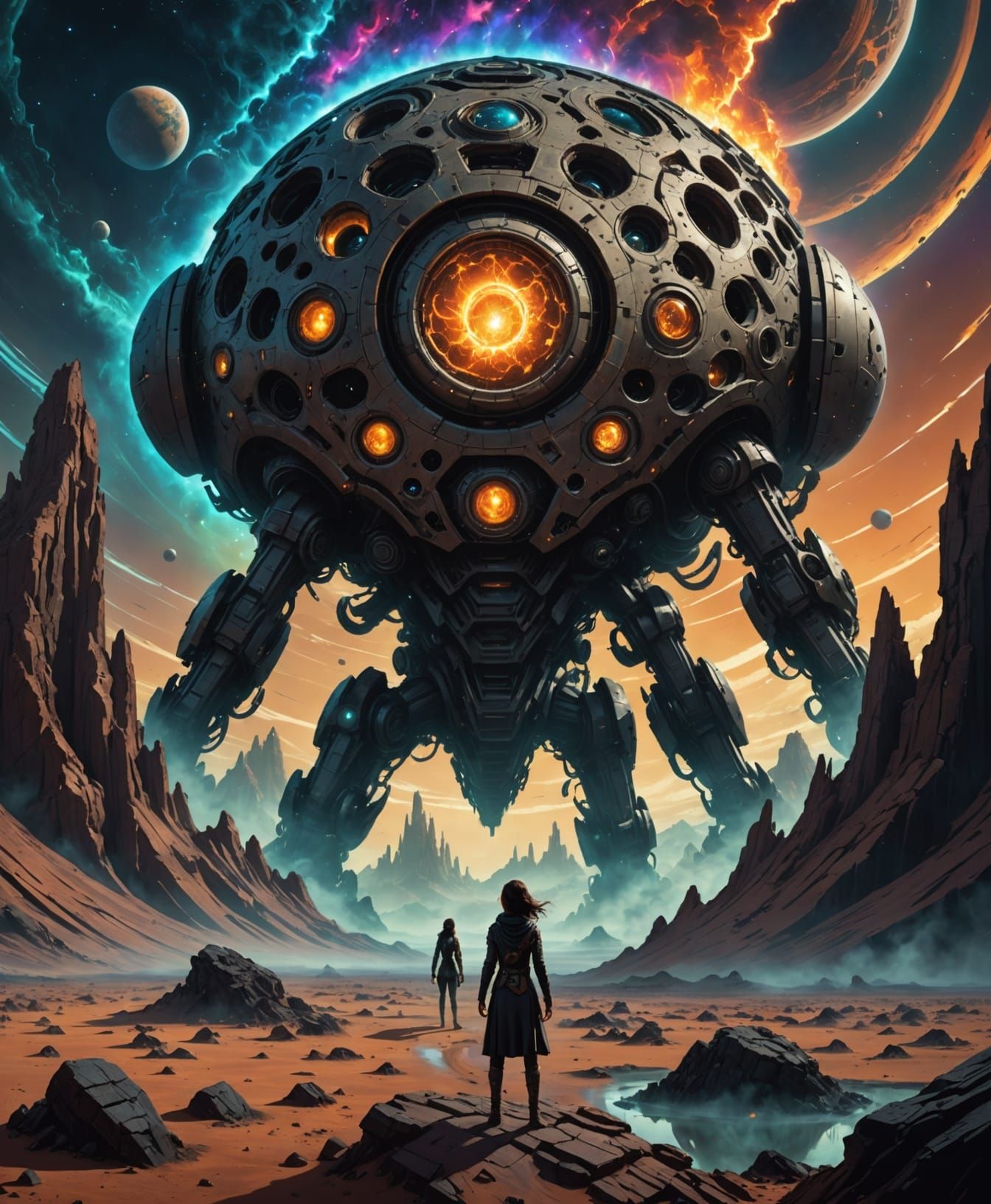 Alien Planet Cosmic Horror Landscape