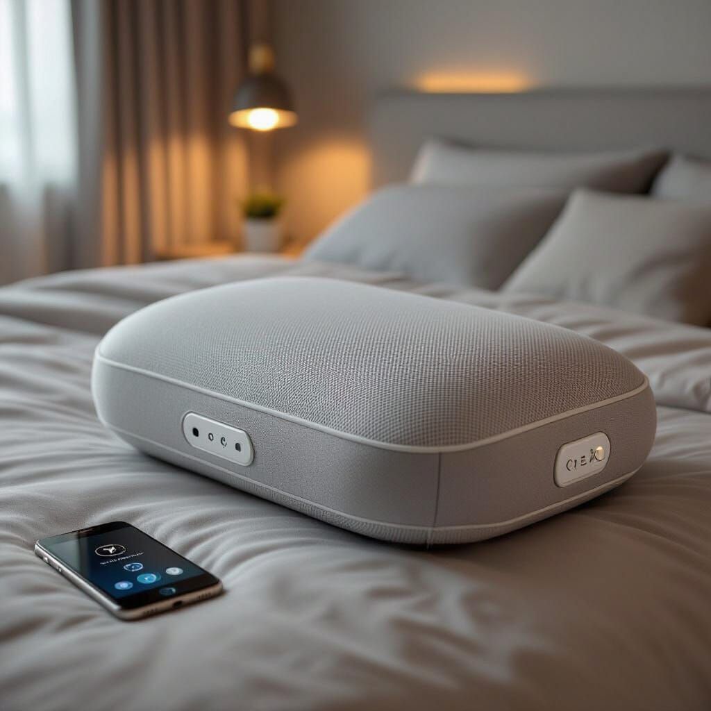 High-Tech Sound Pillow for Improved Sleep: 3D Render