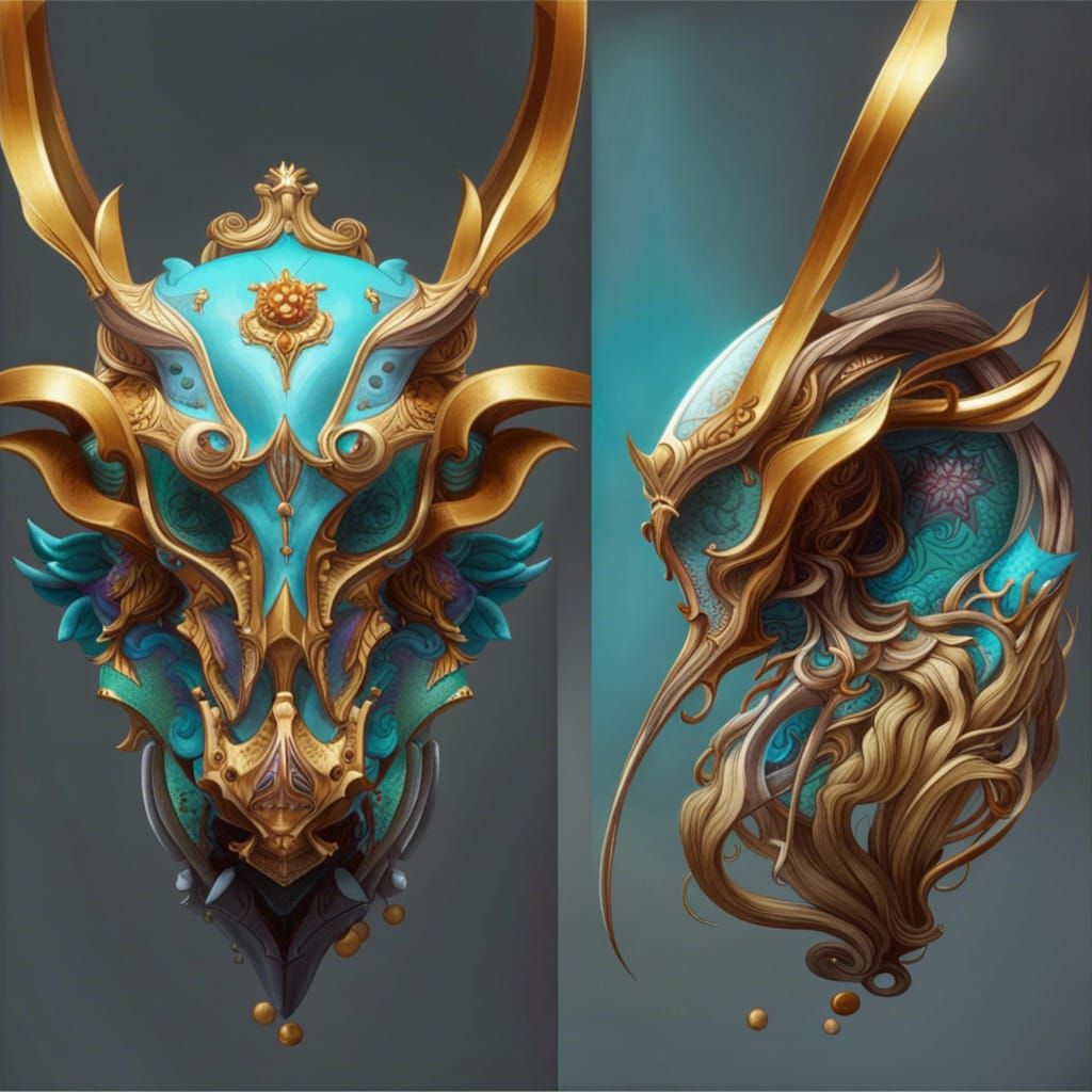 Orchid Bloom: Turquoise Gem Mouse Skull with Golden Halo