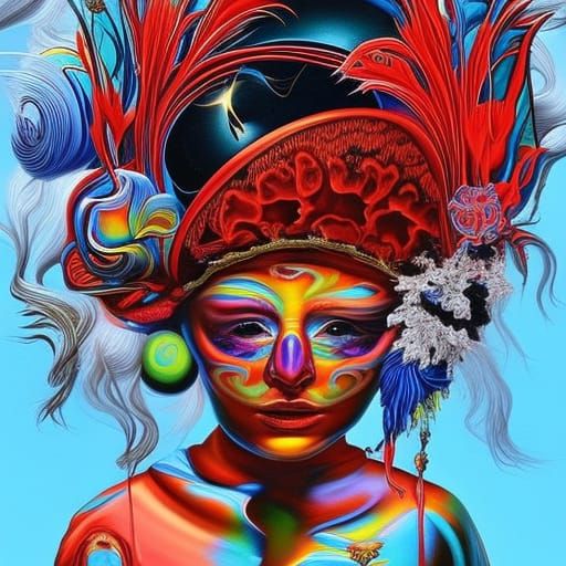 Surreal Squared Circle in Baroque Psychedelic Style