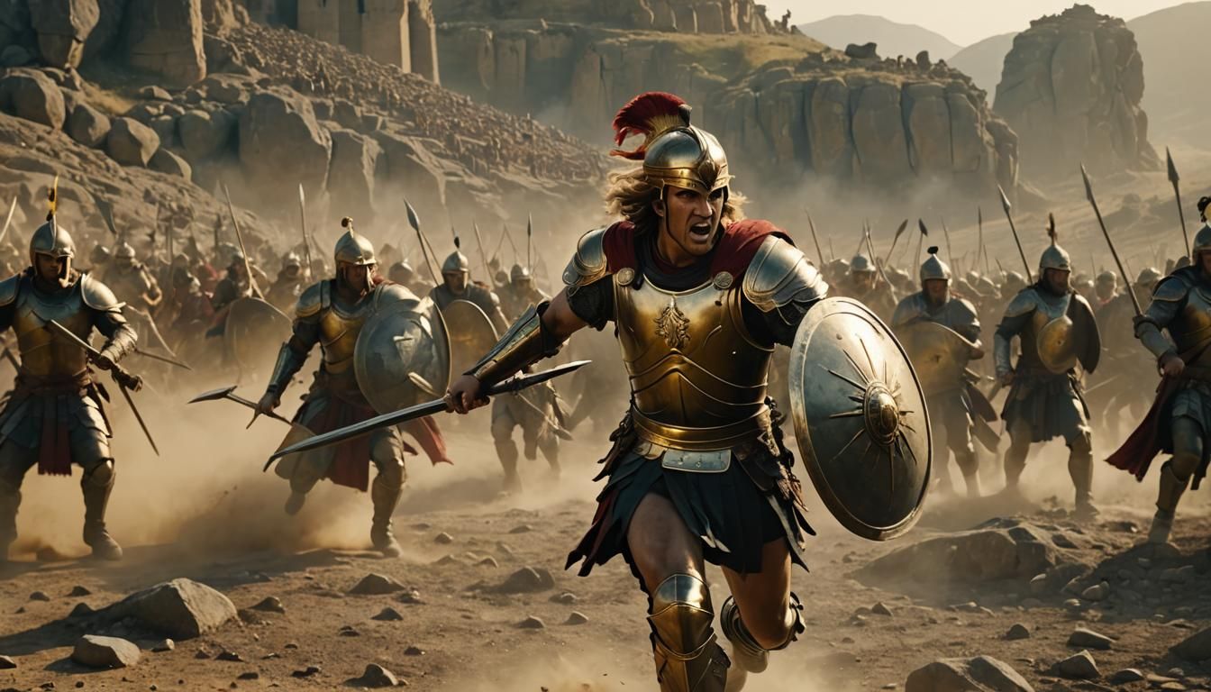 Alexander the Great on Ancient Battlefield, Matte Painting
