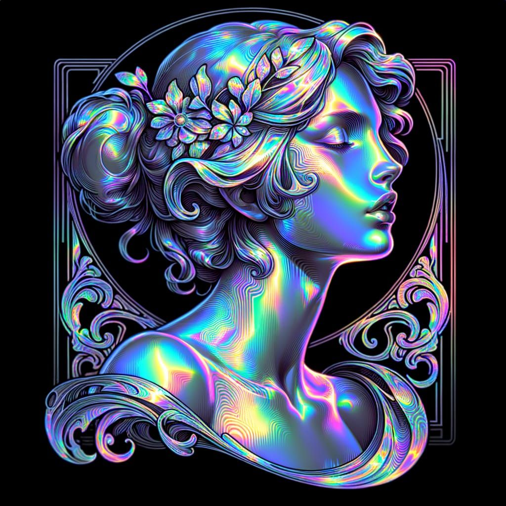 Art nouveau glitch portrait (5 likes)