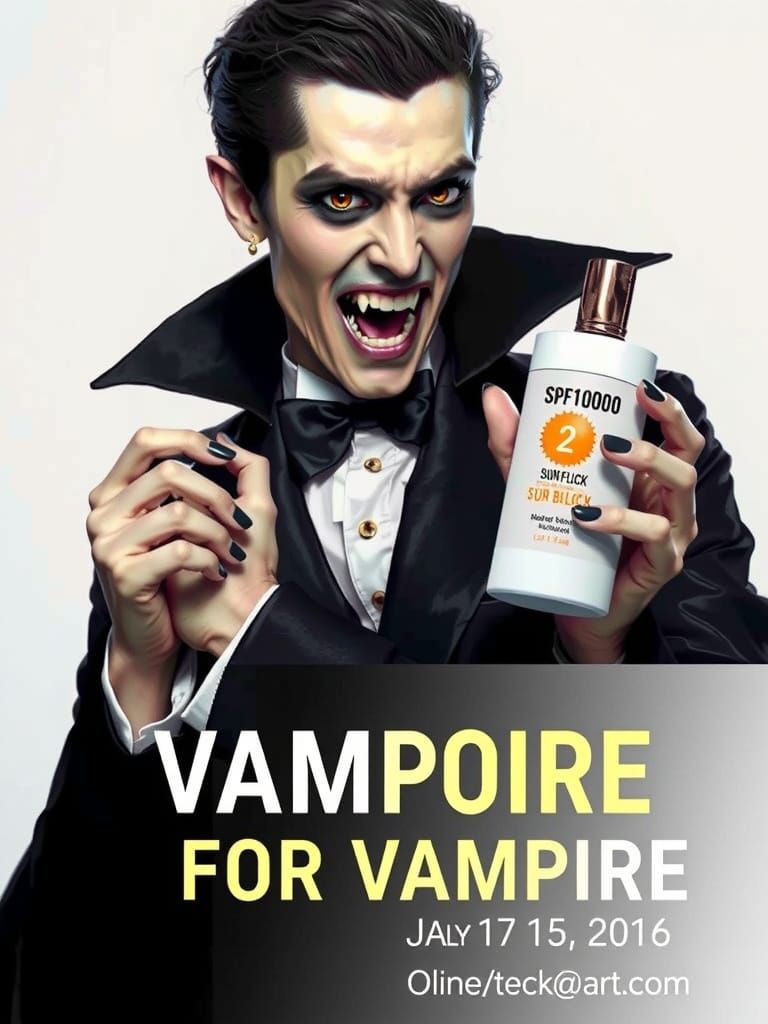 Elegant Vampire Advert in Watercolor