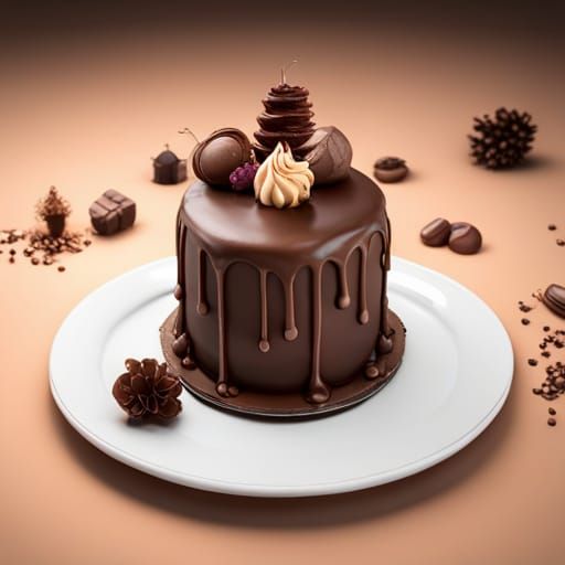 Delicious Chocolate Cake in 3D Game Cinematic Style