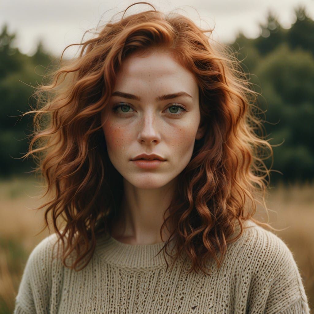 Elegant Boho-Chic Portrait in Soft Focus