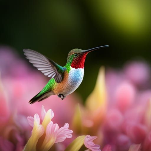 Hummingbird Portrait in Fantasy Style with Filigree