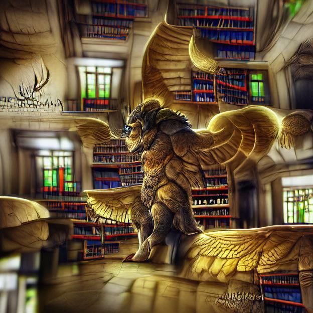 Winged Guardian of the Ancient Library