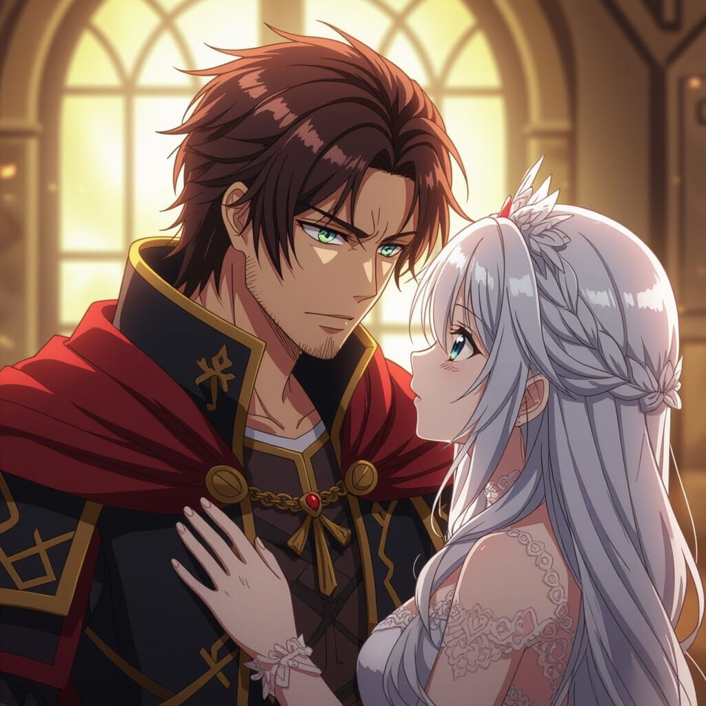 Fearsome Anime Warrior in Cel-Shaded Style