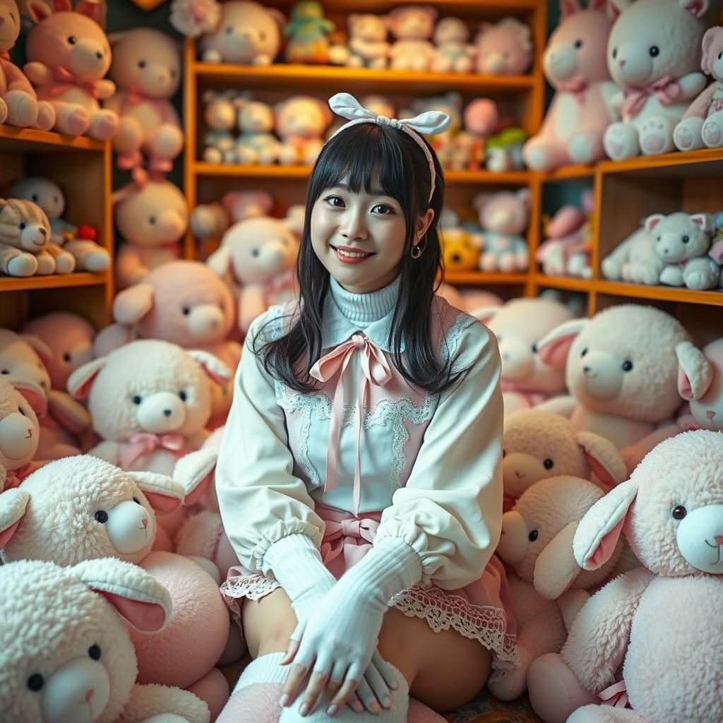 Harajuku Girl in Kawaii Plushie Wonderland