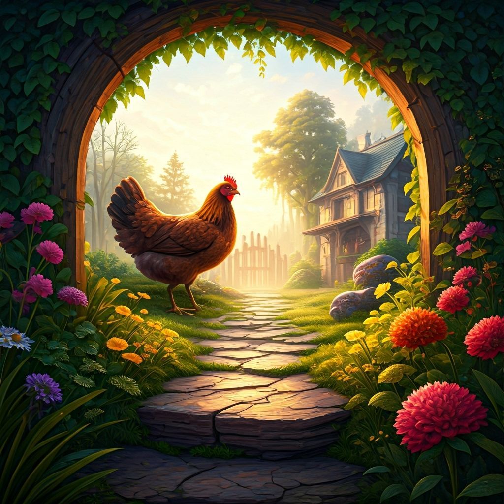 Hen Welcomes Worm Family to Safer Home