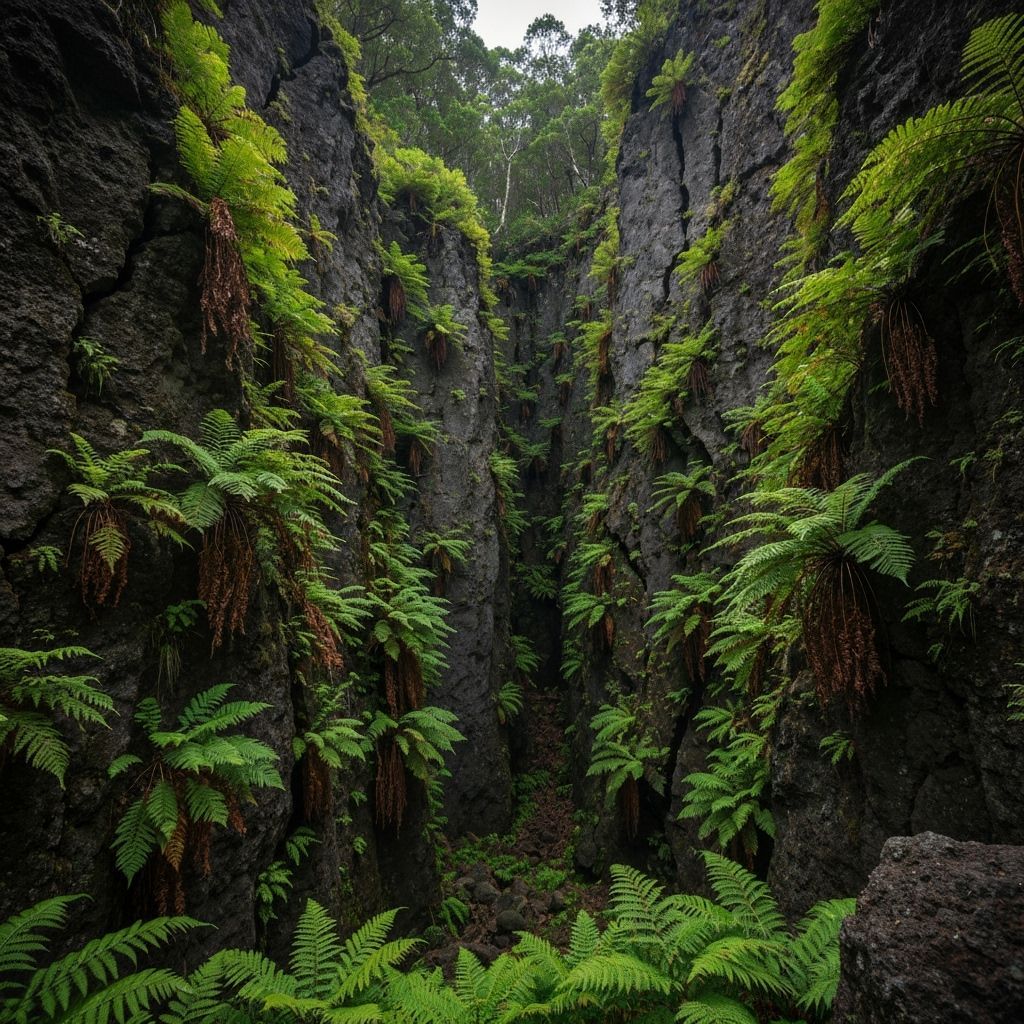 Lush Prehistoric Forest with Volcanic Cliffs